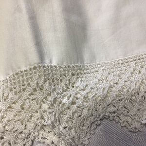 Vintage White Pillowcase with CROCHET EDGE